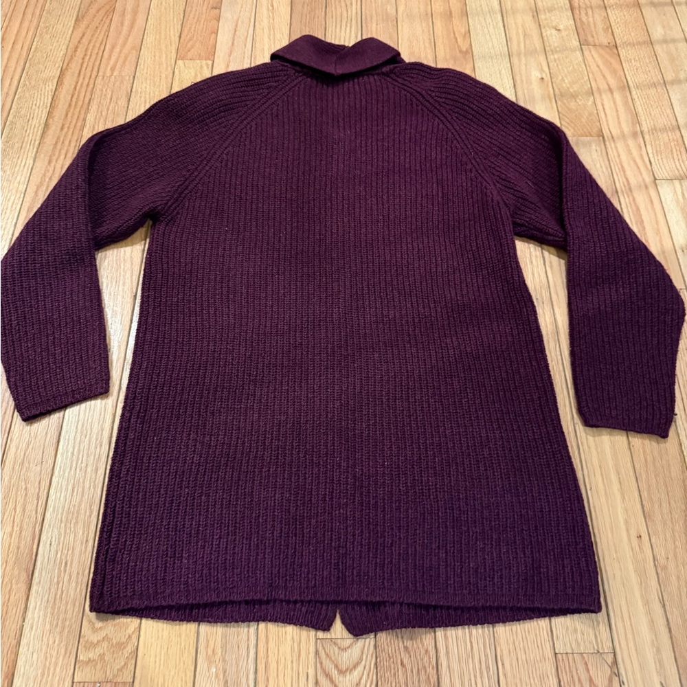 Tweeds Deep Purple Plum Cardigan Sweater Front Pockets Silk Wool Cotton - Picture 6 of 6